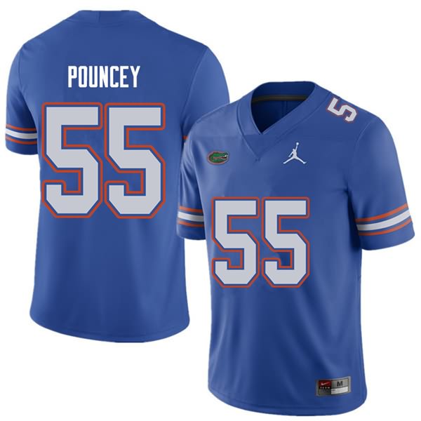 Men's NCAA Florida Gators Mike Pouncey #55 Stitched Authentic Jordan Brand Royal College Football Jersey GYT5565LS